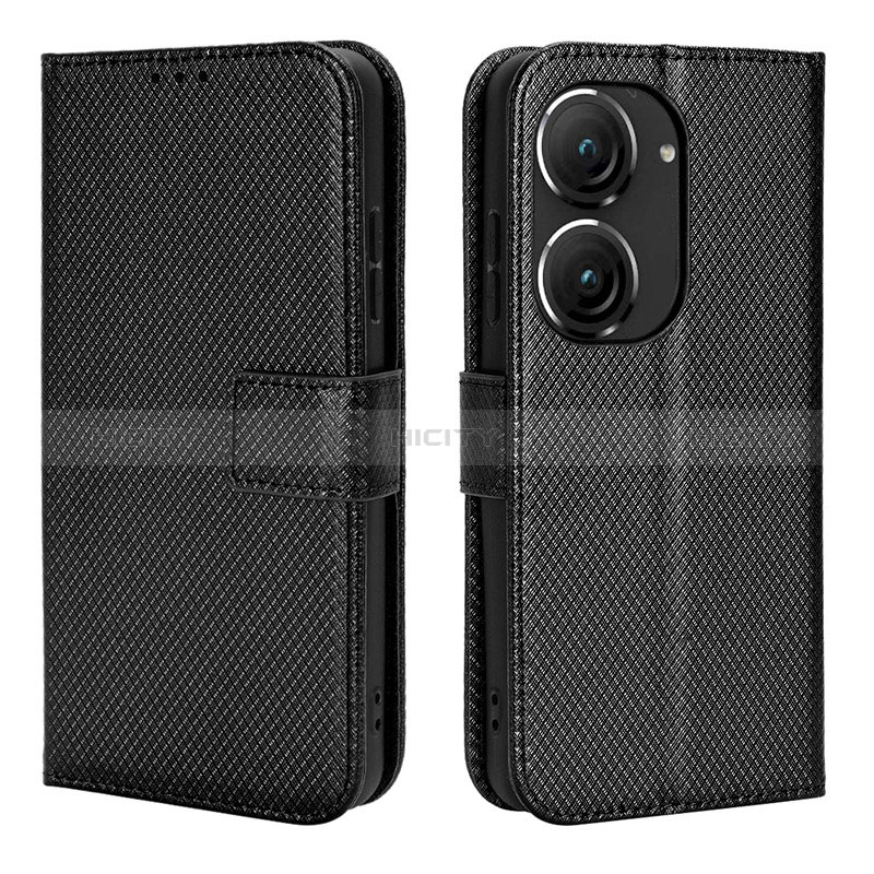 Handytasche Stand Schutzhülle Flip Leder Hülle BY1 für Asus ZenFone 10 Schwarz