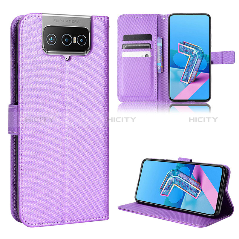 Handytasche Stand Schutzhülle Flip Leder Hülle BY1 für Asus ZenFone 8 Flip ZS672KS Violett