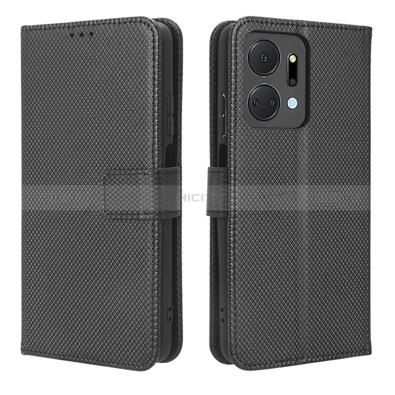 Handytasche Stand Schutzhülle Flip Leder Hülle BY1 für Huawei Honor X7a Schwarz