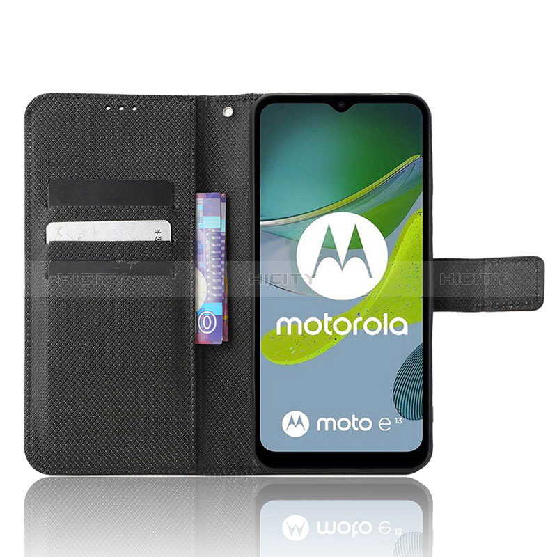 Handytasche Stand Schutzhülle Flip Leder Hülle BY1 für Motorola Moto E13