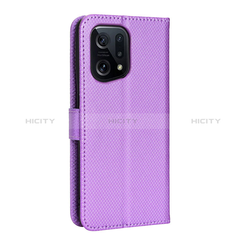 Handytasche Stand Schutzhülle Flip Leder Hülle BY1 für Oppo Find X5 5G Violett Plus