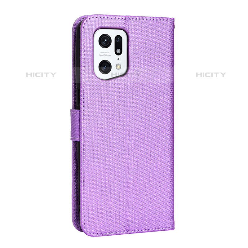 Handytasche Stand Schutzhülle Flip Leder Hülle BY1 für Oppo Find X5 Pro 5G Violett Plus