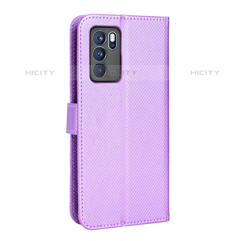 Handytasche Stand Schutzhülle Flip Leder Hülle BY1 für Oppo Reno6 Pro 5G India Violett