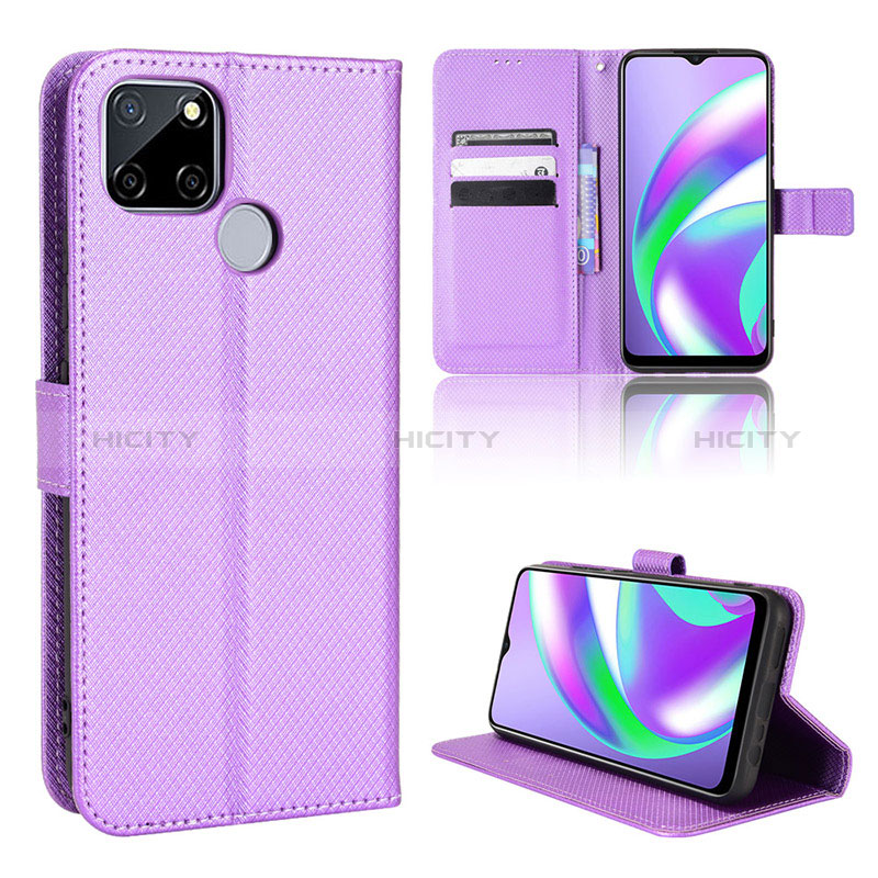 Handytasche Stand Schutzhülle Flip Leder Hülle BY1 für Realme C12 Violett Plus