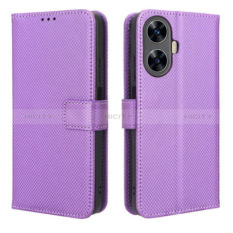 Handytasche Stand Schutzhülle Flip Leder Hülle BY1 für Realme C55 Violett Plus