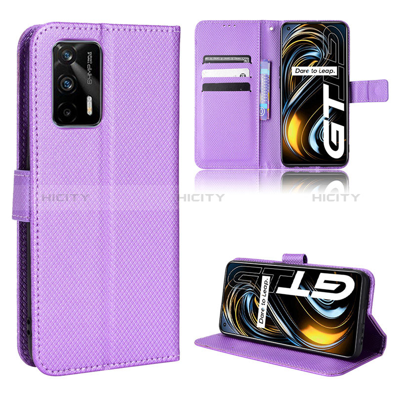 Handytasche Stand Schutzhülle Flip Leder Hülle BY1 für Realme GT 5G Violett Plus