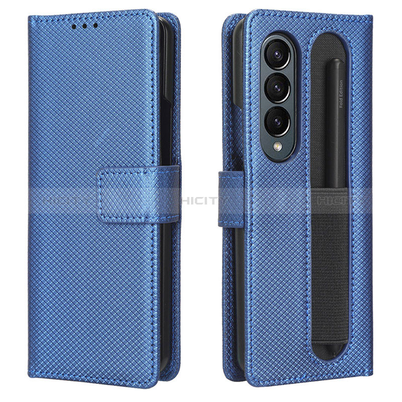 Handytasche Stand Schutzhülle Flip Leder Hülle BY1 für Samsung Galaxy Z Fold3 5G Blau Plus