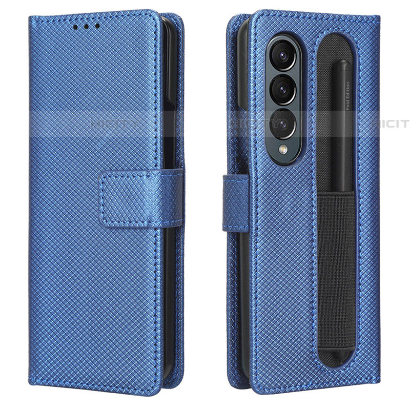 Handytasche Stand Schutzhülle Flip Leder Hülle BY1 für Samsung Galaxy Z Fold4 5G Blau