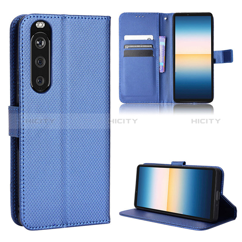 Handytasche Stand Schutzhülle Flip Leder Hülle BY1 für Sony Xperia 1 III Blau