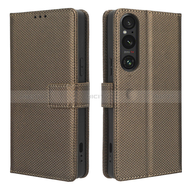 Handytasche Stand Schutzhülle Flip Leder Hülle BY1 für Sony Xperia 1 V Braun