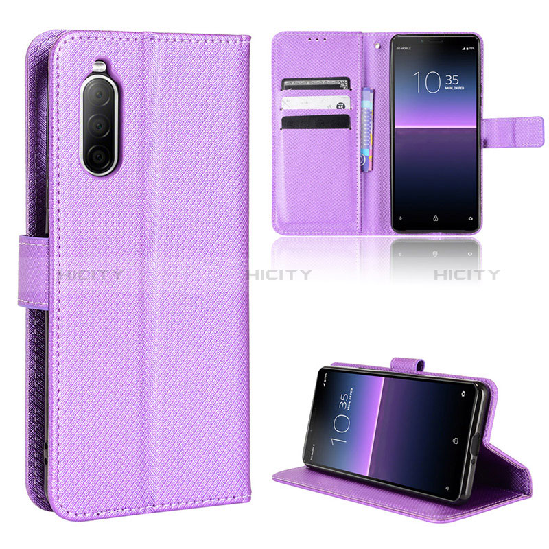 Handytasche Stand Schutzhülle Flip Leder Hülle BY1 für Sony Xperia 10 II Violett