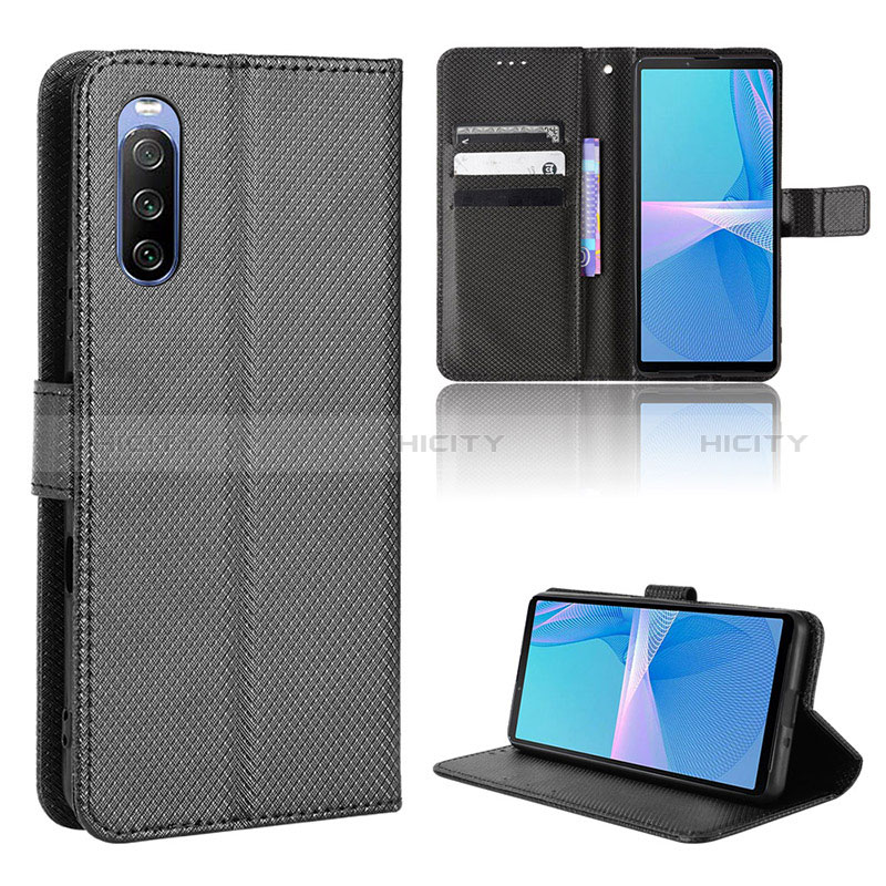 Handytasche Stand Schutzhülle Flip Leder Hülle BY1 für Sony Xperia 10 III SO-52B Schwarz Plus