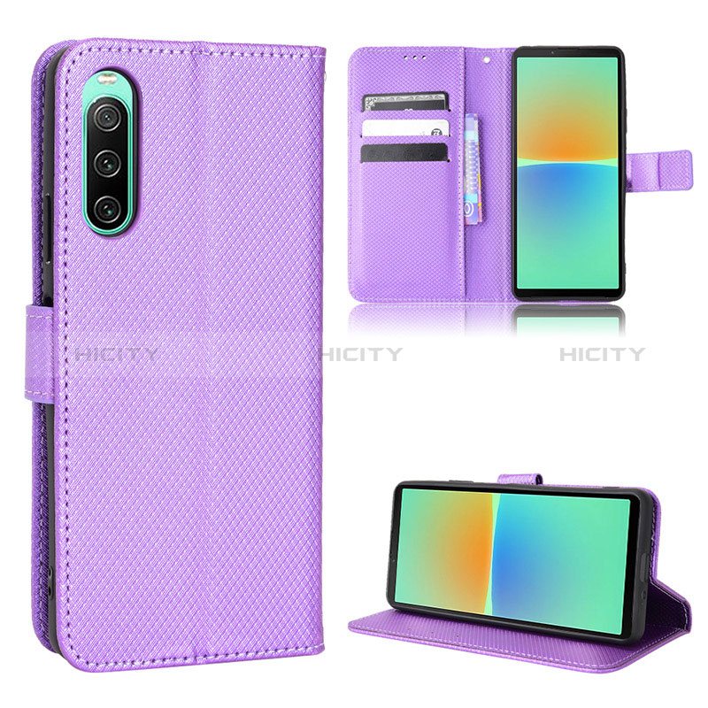 Handytasche Stand Schutzhülle Flip Leder Hülle BY1 für Sony Xperia 10 IV SO-52C Violett