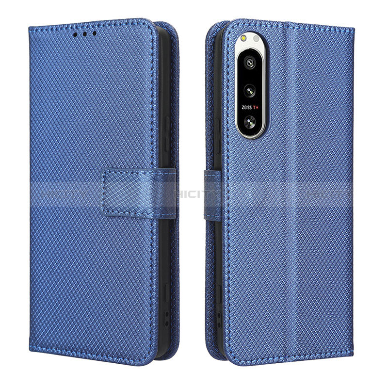 Handytasche Stand Schutzhülle Flip Leder Hülle BY1 für Sony Xperia 5 IV Blau