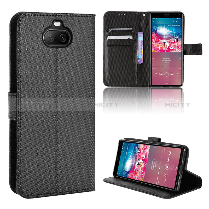 Handytasche Stand Schutzhülle Flip Leder Hülle BY1 für Sony Xperia 8 Lite Schwarz