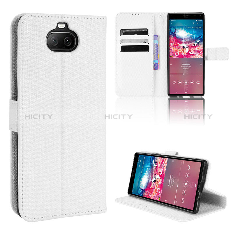 Handytasche Stand Schutzhülle Flip Leder Hülle BY1 für Sony Xperia 8 Lite Weiß