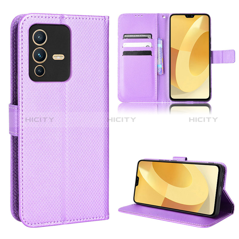 Handytasche Stand Schutzhülle Flip Leder Hülle BY1 für Vivo V23 Pro 5G Violett