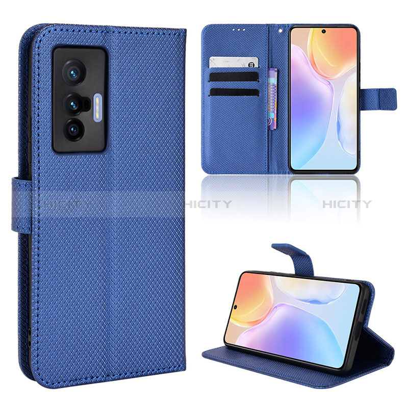 Handytasche Stand Schutzhülle Flip Leder Hülle BY1 für Vivo X70 5G Blau Plus