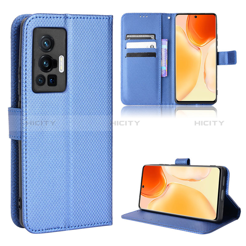 Handytasche Stand Schutzhülle Flip Leder Hülle BY1 für Vivo X70 Pro 5G Blau