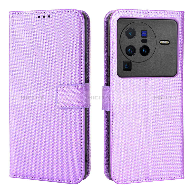 Handytasche Stand Schutzhülle Flip Leder Hülle BY1 für Vivo X80 Pro 5G Violett Plus