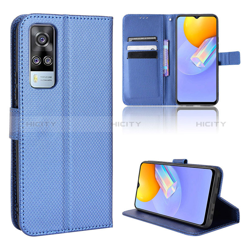 Handytasche Stand Schutzhülle Flip Leder Hülle BY1 für Vivo Y53s NFC Blau