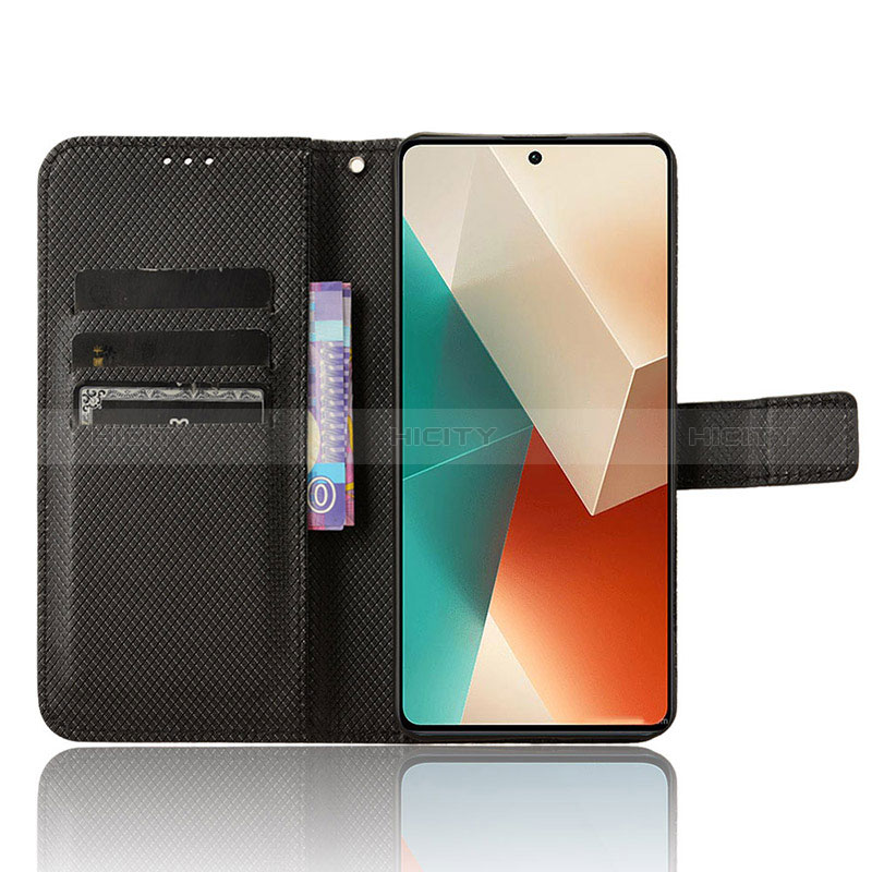 Handytasche Stand Schutzhülle Flip Leder Hülle BY1 für Xiaomi Redmi Note 13 5G groß