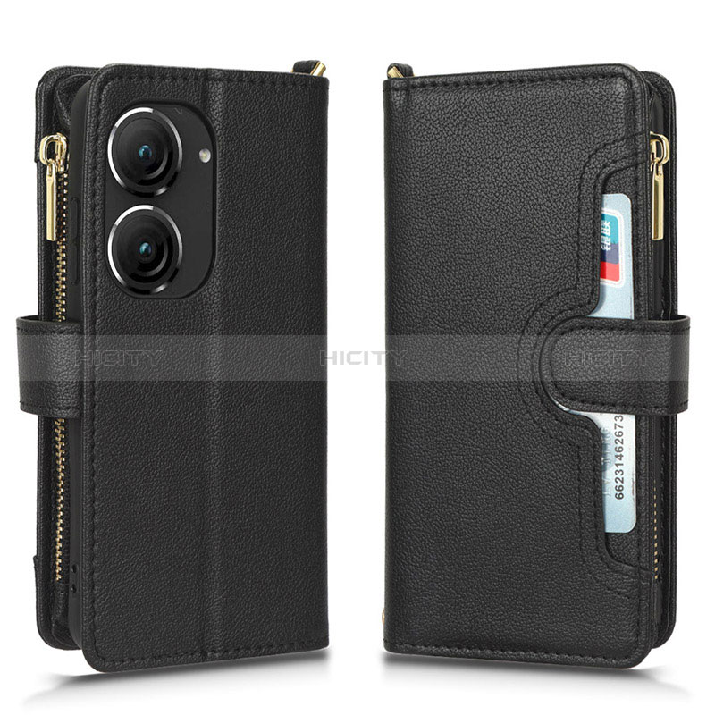 Handytasche Stand Schutzhülle Flip Leder Hülle BY2 für Asus ZenFone 10 Schwarz Plus