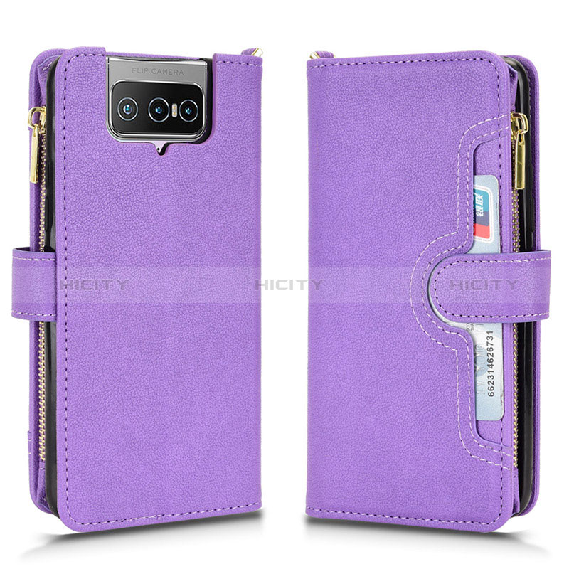 Handytasche Stand Schutzhülle Flip Leder Hülle BY2 für Asus Zenfone 7 Pro ZS671KS Violett