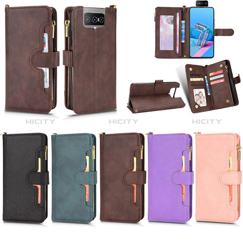 Handytasche Stand Schutzhülle Flip Leder Hülle BY2 für Asus Zenfone 7 ZS670KS groß