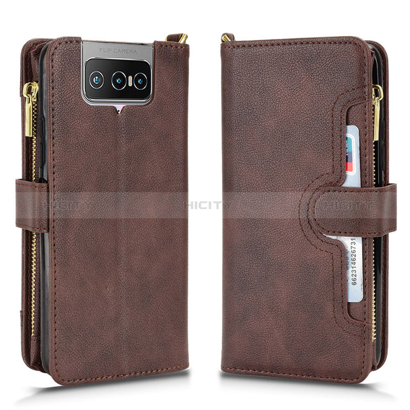 Handytasche Stand Schutzhülle Flip Leder Hülle BY2 für Asus ZenFone 8 Flip ZS672KS Braun