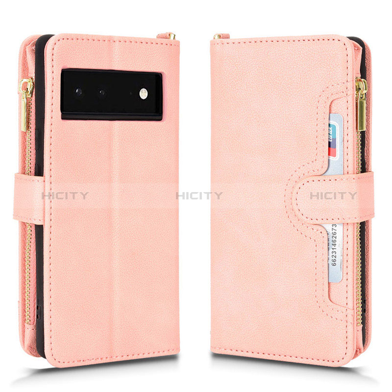 Handytasche Stand Schutzhülle Flip Leder Hülle BY2 für Google Pixel 6 5G Rosegold