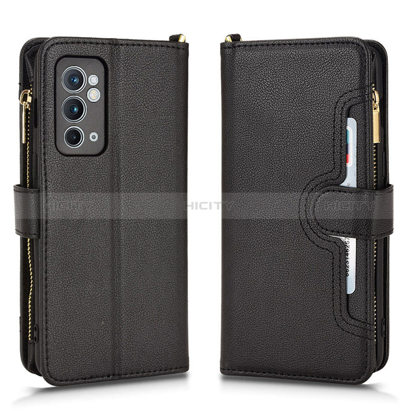 Handytasche Stand Schutzhülle Flip Leder Hülle BY2 für OnePlus 9R 5G Schwarz Plus