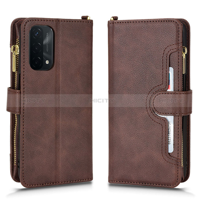 Handytasche Stand Schutzhülle Flip Leder Hülle BY2 für Oppo A54 5G Braun Plus