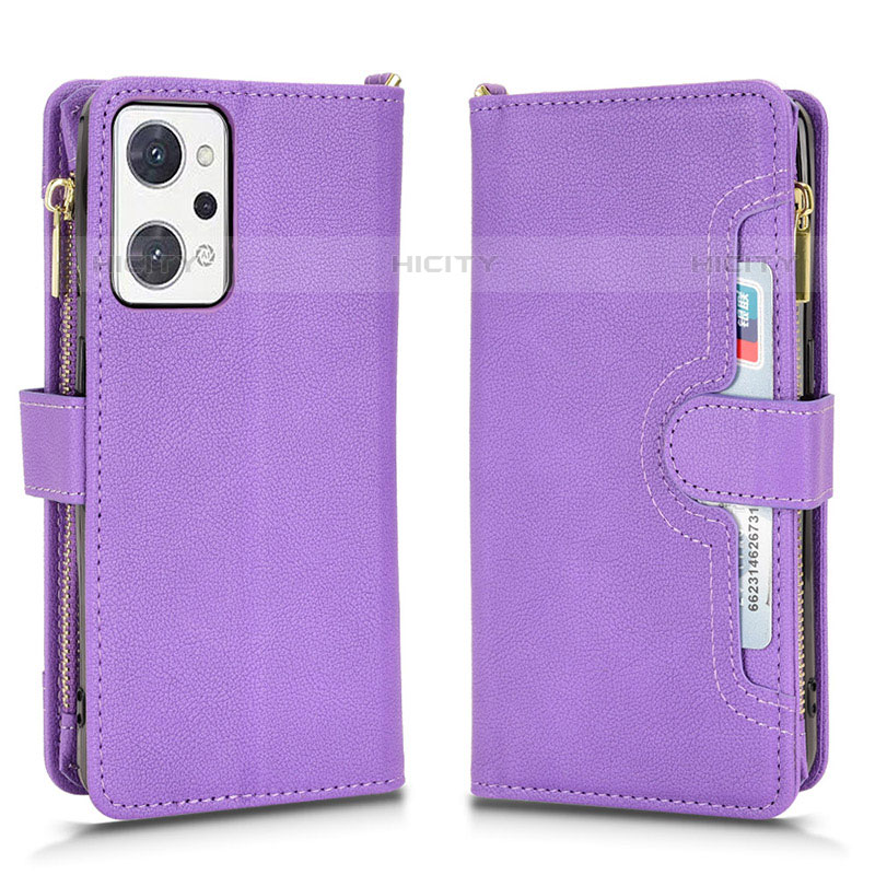 Handytasche Stand Schutzhülle Flip Leder Hülle BY2 für Oppo Reno7 A Violett