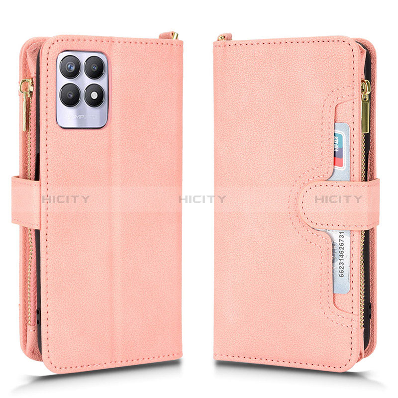 Handytasche Stand Schutzhülle Flip Leder Hülle BY2 für Realme 8i Rosegold