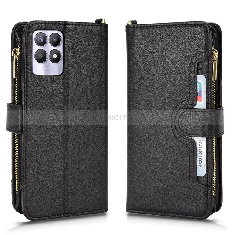 Handytasche Stand Schutzhülle Flip Leder Hülle BY2 für Realme 8i Schwarz