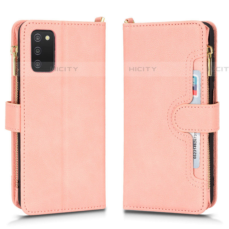 Handytasche Stand Schutzhülle Flip Leder Hülle BY2 für Samsung Galaxy A03s Rosegold Plus