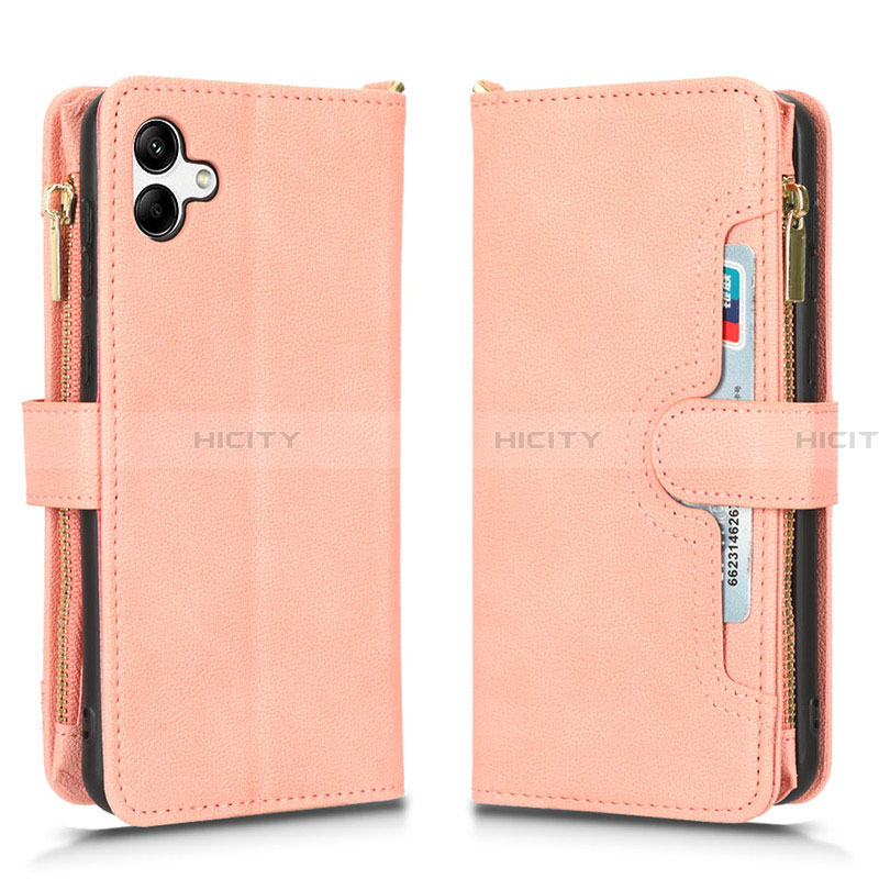 Handytasche Stand Schutzhülle Flip Leder Hülle BY2 für Samsung Galaxy A04 4G Rosegold Plus