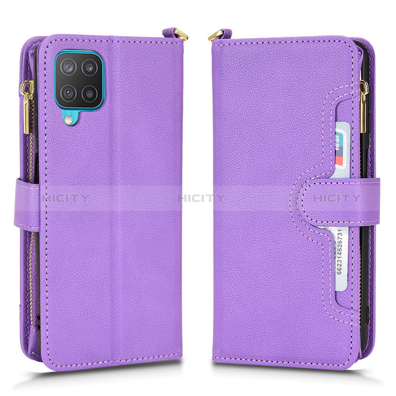 Handytasche Stand Schutzhülle Flip Leder Hülle BY2 für Samsung Galaxy A12 Nacho Violett Plus