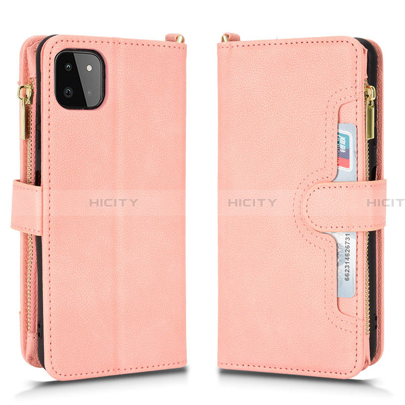 Handytasche Stand Schutzhülle Flip Leder Hülle BY2 für Samsung Galaxy A22 5G Rosegold Plus