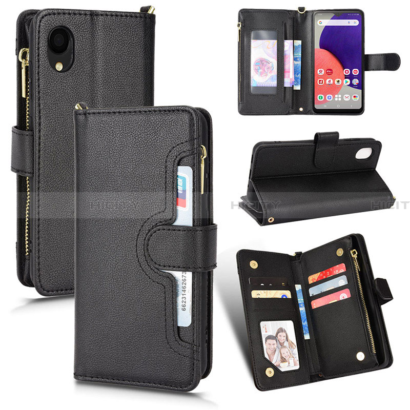 Handytasche Stand Schutzhülle Flip Leder Hülle BY2 für Samsung Galaxy A22 5G SC-56B groß