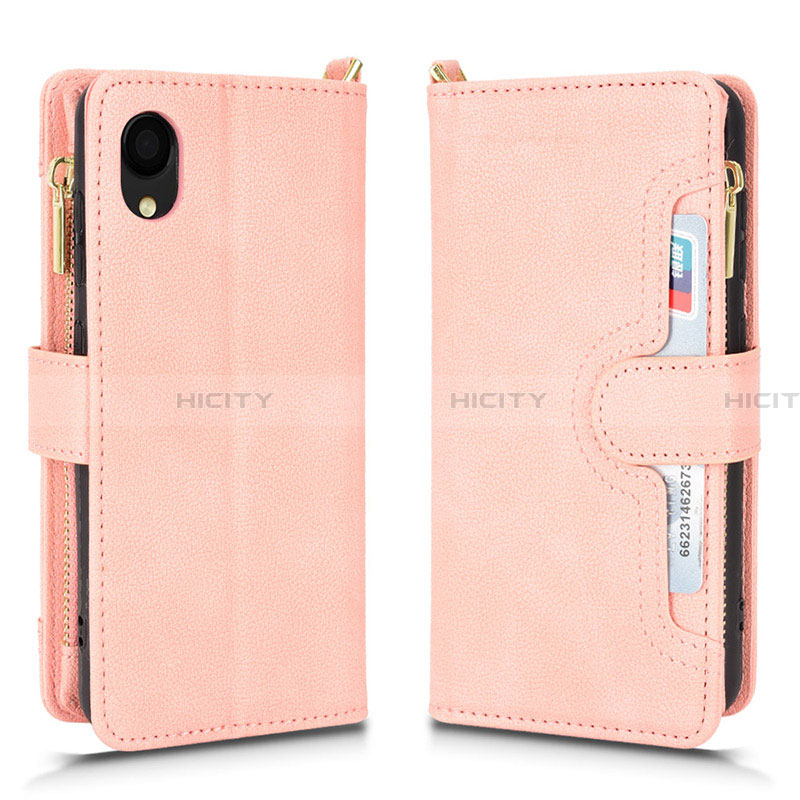 Handytasche Stand Schutzhülle Flip Leder Hülle BY2 für Samsung Galaxy A22 5G SC-56B Rosegold Plus