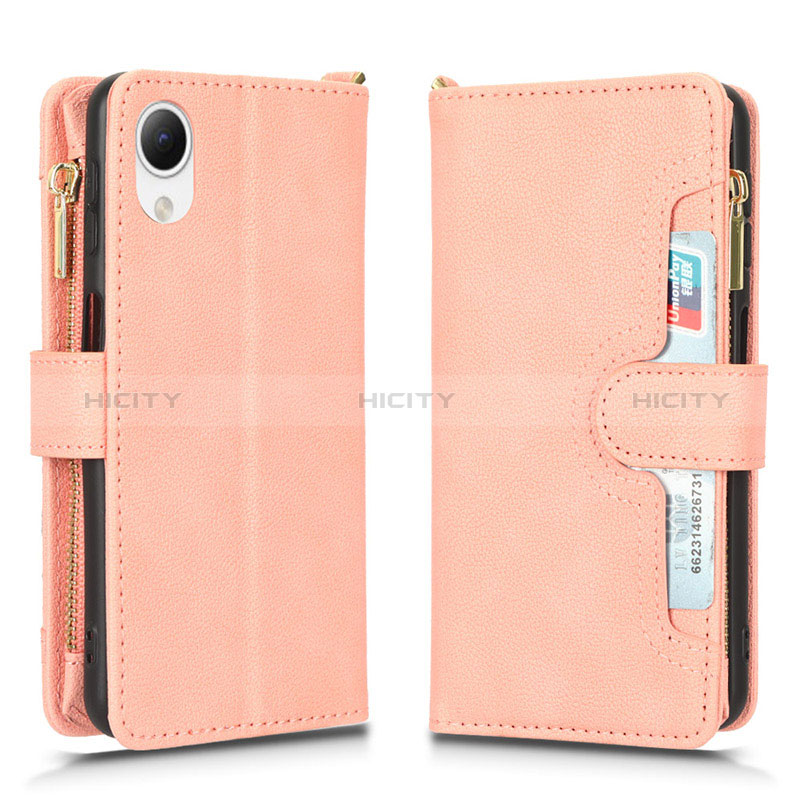 Handytasche Stand Schutzhülle Flip Leder Hülle BY2 für Samsung Galaxy A23e 5G Rosegold