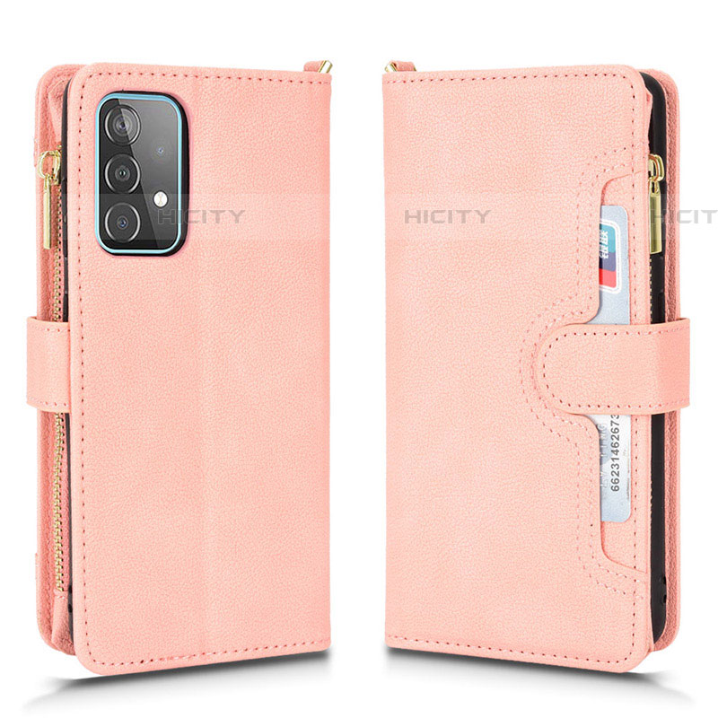 Handytasche Stand Schutzhülle Flip Leder Hülle BY2 für Samsung Galaxy A52 4G Rosegold