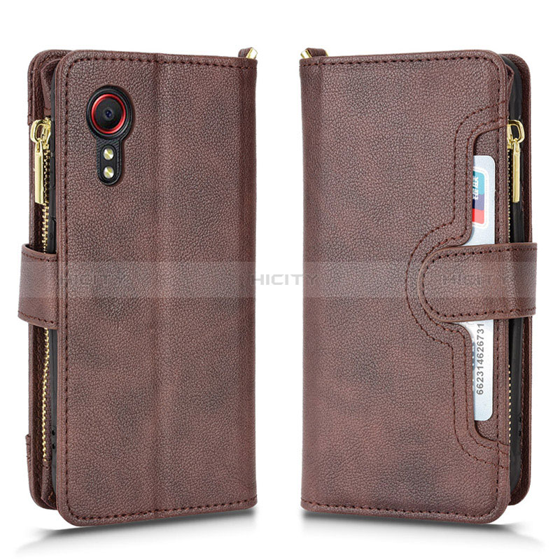 Handytasche Stand Schutzhülle Flip Leder Hülle BY2 für Samsung Galaxy XCover 5 SM-G525F Braun