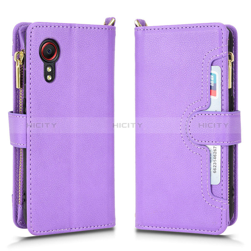 Handytasche Stand Schutzhülle Flip Leder Hülle BY2 für Samsung Galaxy XCover 5 SM-G525F Violett