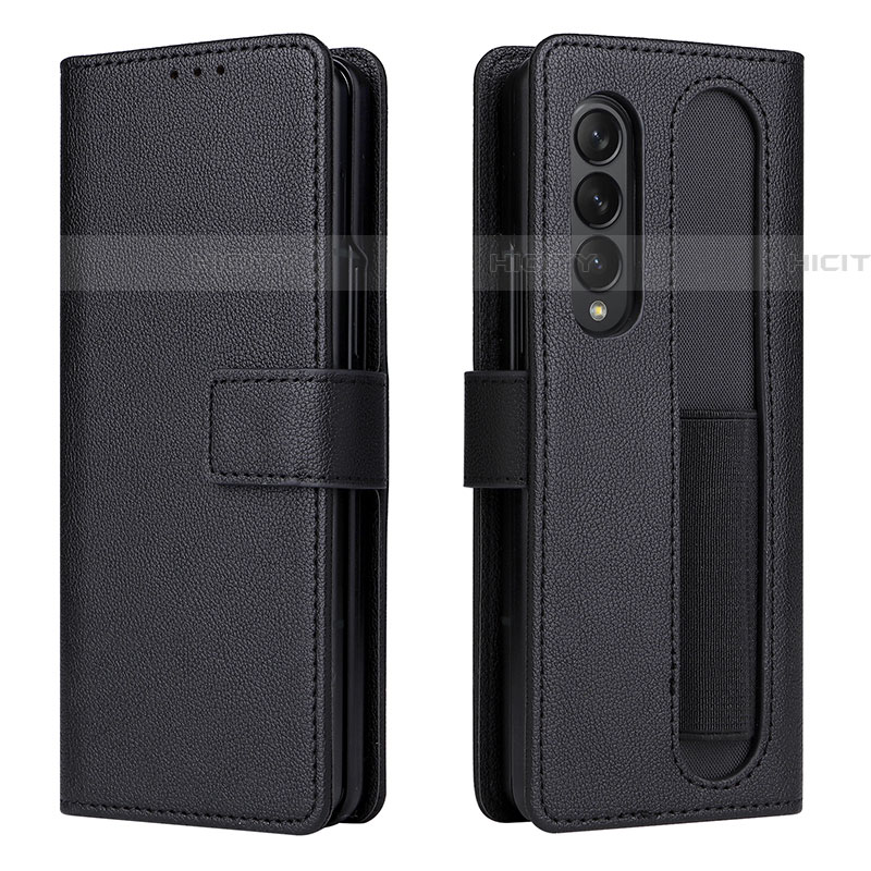 Handytasche Stand Schutzhülle Flip Leder Hülle BY2 für Samsung Galaxy Z Fold4 5G Schwarz Plus