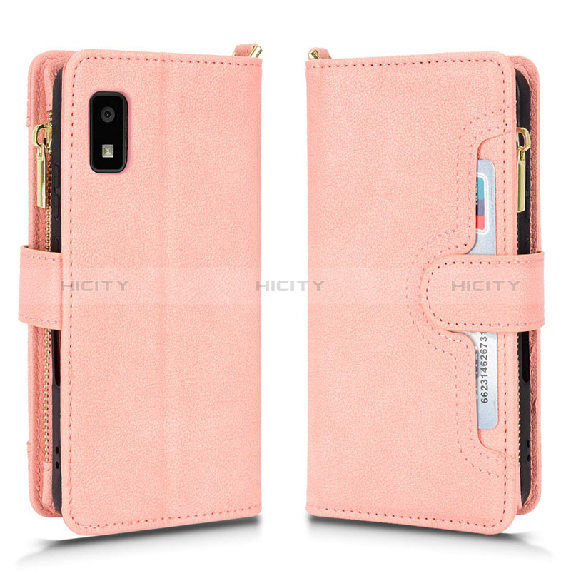 Handytasche Stand Schutzhülle Flip Leder Hülle BY2 für Sharp Aquos wish2 Rosegold Plus