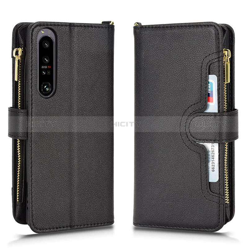 Handytasche Stand Schutzhülle Flip Leder Hülle BY2 für Sony Xperia 1 IV Schwarz Plus