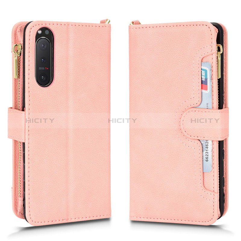 Handytasche Stand Schutzhülle Flip Leder Hülle BY2 für Sony Xperia 5 II Rosegold